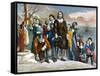 Plymouth Rock, 1620-Currier & Ives-Framed Stretched Canvas