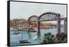 Plymouth, Royal Albert Bridge, Saltash-Alfred Robert Quinton-Framed Stretched Canvas