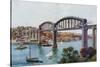 Plymouth, Royal Albert Bridge, Saltash-Alfred Robert Quinton-Stretched Canvas