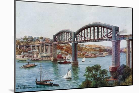 Plymouth, Royal Albert Bridge, Saltash-Alfred Robert Quinton-Mounted Premium Giclee Print