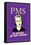 PMS Be Afraid Very Afraid Funny Retro Poster-Retrospoofs-Framed Stretched Canvas