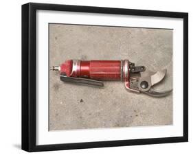 Pneumatic Compressed Air Driven Secateur Shears for Pruning Vines, Chateau Belingard, Bergerac-Per Karlsson-Framed Premium Photographic Print