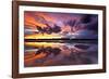 Po river park, Piedmont, Italy. Colours and clouds on a wetland near the Po river.-ClickAlps-Framed Photographic Print