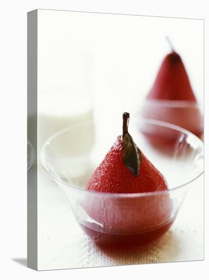 Poached Pears in Red Wine-Debi Treloar-Stretched Canvas