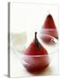 Poached Pears in Red Wine-Debi Treloar-Stretched Canvas
