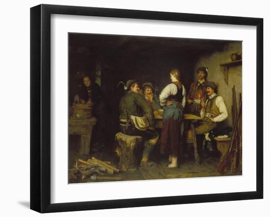 Poachers in a Mountain Cabin, 1876-Franz Von Defregger-Framed Giclee Print