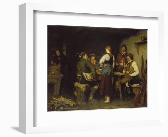 Poachers in a Mountain Cabin, 1876-Franz Von Defregger-Framed Giclee Print