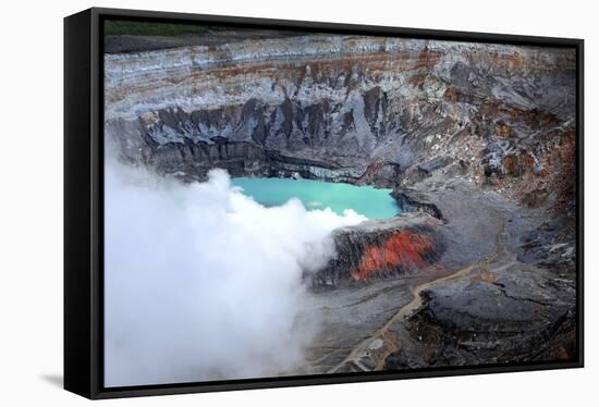 Poas Volcano View of the Caldera.-Stefano Amantini-Framed Stretched Canvas