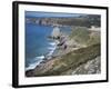 Pobbles Beach from the Pennard Cliffs, Gower, Wales, United Kingdom-David Hunter-Framed Photographic Print