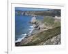 Pobbles Beach from the Pennard Cliffs, Gower, Wales, United Kingdom-David Hunter-Framed Photographic Print