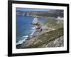 Pobbles Beach from the Pennard Cliffs, Gower, Wales, United Kingdom-David Hunter-Framed Photographic Print