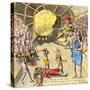 Pocahontas Begs Powhatan to Spare John Smith's Life, in Jamestown, Virginia Colony-null-Stretched Canvas