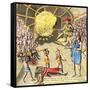 Pocahontas Begs Powhatan to Spare John Smith's Life, in Jamestown, Virginia Colony-null-Framed Stretched Canvas