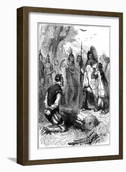 Pocahontas Saves Captain Smith's Life, 1607-null-Framed Giclee Print