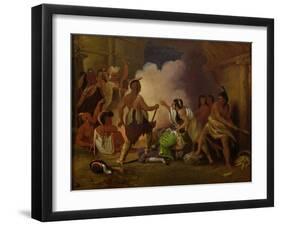 Pocahontas Saving the Life of Captain John Smith, C.1836-40-John Gadsby Chapman-Framed Giclee Print