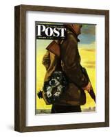 "Pocket Pal," Saturday Evening Post Cover, November 17, 1945-Albert Staehle-Framed Premium Giclee Print