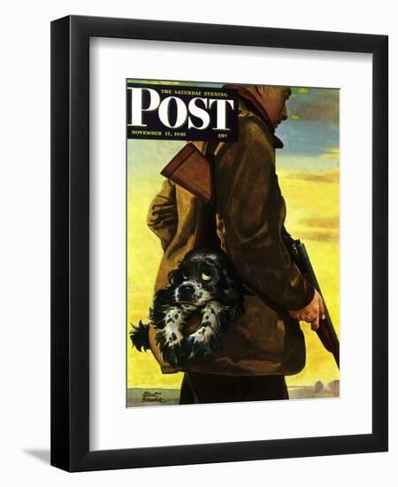 "Pocket Pal," Saturday Evening Post Cover, November 17, 1945-Albert Staehle-Framed Premium Giclee Print