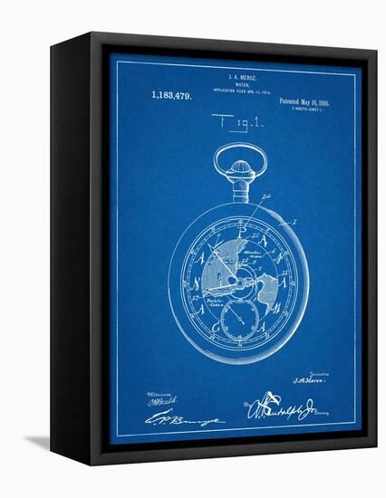 Pocket Watch Patent-null-Framed Stretched Canvas