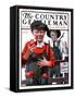 "Pockets Full of Apples," Country Gentleman Cover, October 20, 1923-J.F. Kernan-Framed Stretched Canvas