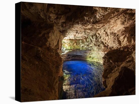 Poco Encantado Cave and Clear Water in Chapada Diamantina, Brazil-Alex Saberi-Stretched Canvas