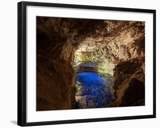 Poco Encantado Cave and Clear Water in Chapada Diamantina, Brazil-Alex Saberi-Framed Photographic Print