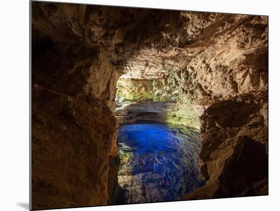 Poco Encantado Cave and Clear Water in Chapada Diamantina, Brazil-Alex Saberi-Mounted Photographic Print