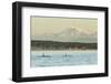 Pod of resident Orca Whales in Haro Strait near San Juan Island with Mt. Baker behind, Washington S-Stuart Westmorland-Framed Photographic Print