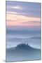 Podere Belvedere and mist at sunrise, San Quirico d'Orcia, Val d'Orcia, Tuscany, Italy-Ed Hasler-Mounted Photographic Print