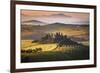 Podere Belvedere, San Quirico D'Orcia, Tuscany, Italy. Sunrise over the Farmhouse and the Hills.-ClickAlps-Framed Premium Photographic Print