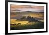 Podere Belvedere, San Quirico D'Orcia, Tuscany, Italy. Sunrise over the Farmhouse and the Hills.-ClickAlps-Framed Premium Photographic Print