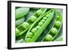 Pods of Green Peas on a Background of Leaves-Volff-Framed Photographic Print