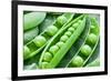 Pods of Green Peas on a Background of Leaves-Volff-Framed Photographic Print