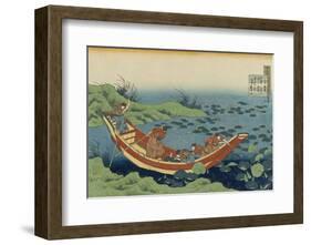 Poem by Bunya no Asayasu (Fumiya no Asayasu)-Katsushika Hokusai-Framed Art Print