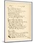 Poem by Robert Burns Giving a Good Example of His Handwriting-null-Mounted Art Print