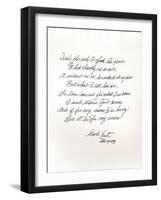 Poem by the Outlaw and Poet Black Bart-null-Framed Giclee Print