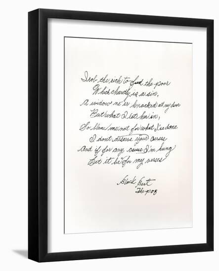 Poem by the Outlaw and Poet Black Bart-null-Framed Giclee Print