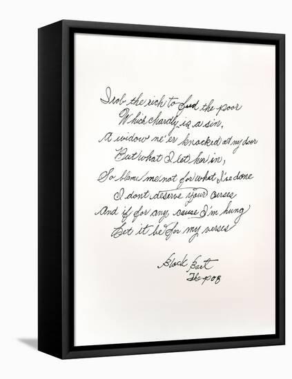 Poem by the Outlaw and Poet Black Bart-null-Framed Stretched Canvas