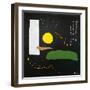 Poem started with a yellow dot-Hyunah Kim-Framed Art Print