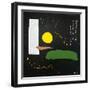 Poem started with a yellow dot-Hyunah Kim-Framed Art Print