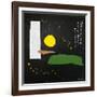 Poem started with a yellow dot-Hyunah Kim-Framed Art Print