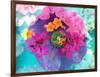 Poeny Blossom in Water with Other Flaowers-Alaya Gadeh-Framed Photographic Print