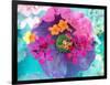 Poeny Blossom in Water with Other Flaowers-Alaya Gadeh-Framed Photographic Print