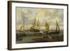 Poeple Walking at the Banks of the River Ij with Ships, 1693-Abraham Storck-Framed Giclee Print