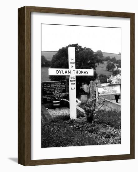 Poet Dylan Thomas' Grave Site Located in St. Martin's Churchyard-Terence Spencer-Framed Photographic Print