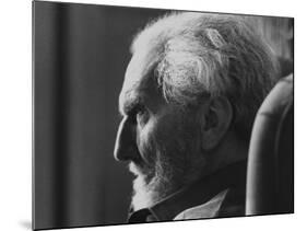 Poet Ezra Pound, 95, Relaxing in Wing Chair in Apt-David Lees-Mounted Premium Photographic Print