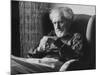 Poet Ezra Pound, 95, Relaxing in Wing Chair in Apt-David Lees-Mounted Premium Photographic Print