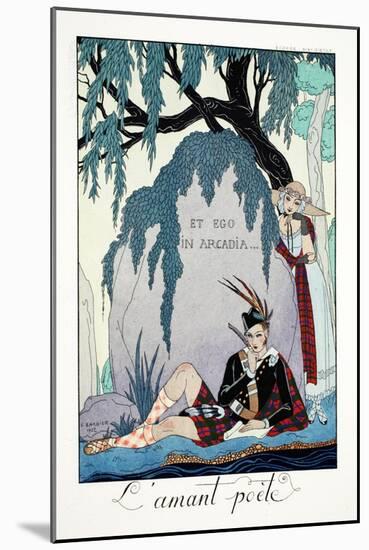 Poet Lover, from 'Falbalas and Fanfreluches, Almanach des Modes Présentes, Passées et Futures',…-Georges Barbier-Mounted Giclee Print