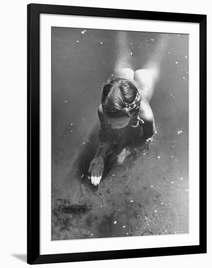 Poet Paul Engle's Daughter Playing in the River For Her Father's Book, "The American Child"-Bob Landry-Framed Photographic Print