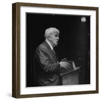 Poet Robert Frost Reading His Poetry-null-Framed Premium Photographic Print