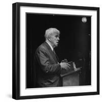 Poet Robert Frost Reading His Poetry-null-Framed Premium Photographic Print